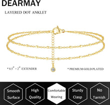 将图片加载到图库查看器，Dainty Gold Ankle Bracelets for Women Waterproof – view 6