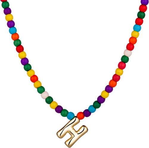 Bubble H Initial Gold Necklaces for Women Trendy