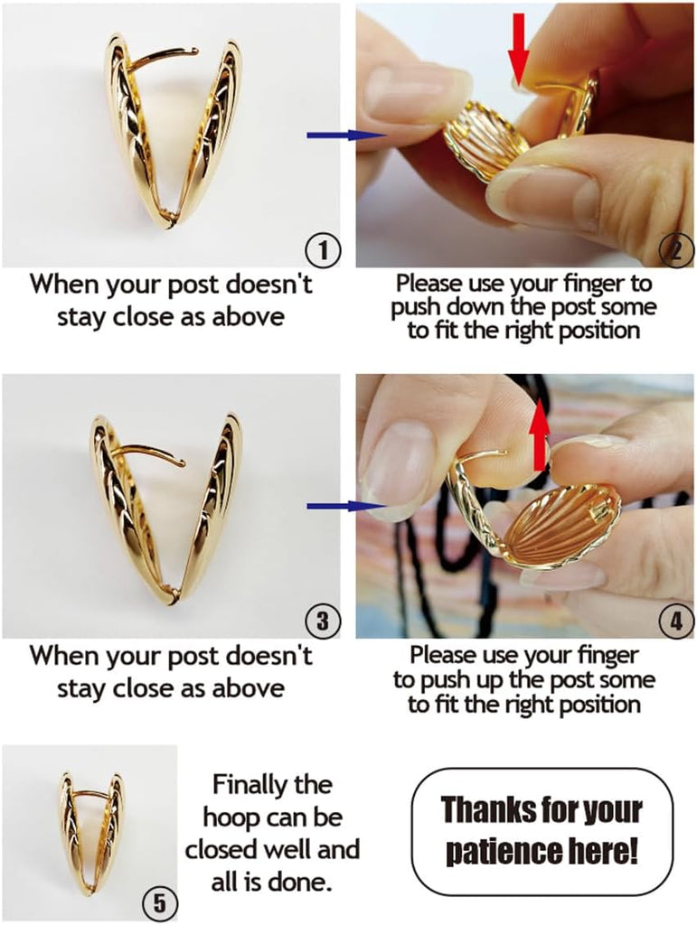 Gold Shell Stud Earrings for Women