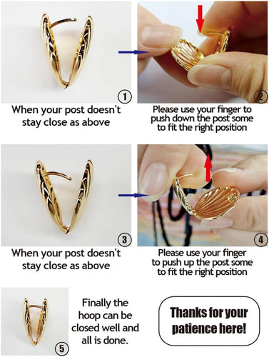 Gold Shell Stud Earrings for Women