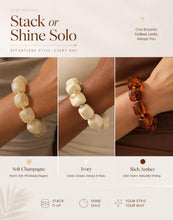将图片加载到图库查看器，Chunky Beaded Bracelets for Women, Resin Statement Stretch Bracelet Stack