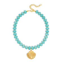Load image into Gallery viewer, Colorful Beaded Shell Necklace Gold Seashell Pendant – view 9