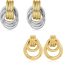 Load image into Gallery viewer, Two Tone Dangle Earrings