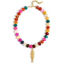 Load image into Gallery viewer, Colorful Beaded Shell Necklace Gold Seashell Pendant – view 15