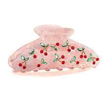 Load image into Gallery viewer, 1PC White And Pink Hair Clips In Red Cherry