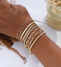 Load image into Gallery viewer, Gold Bracelets Set for Women Trendy, 14K Real Gold Plated Jewelry for Women Dainty Chain Bracelet Stack, Non Tarnish Gold Stackable Bracelets Pack Fashion Accessories Gifts