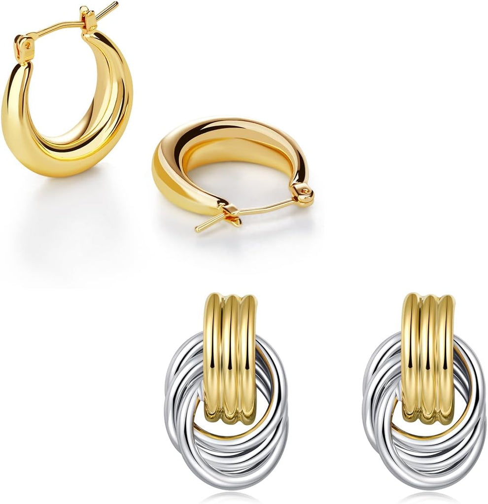 Chunky Gold Hoop Earrings