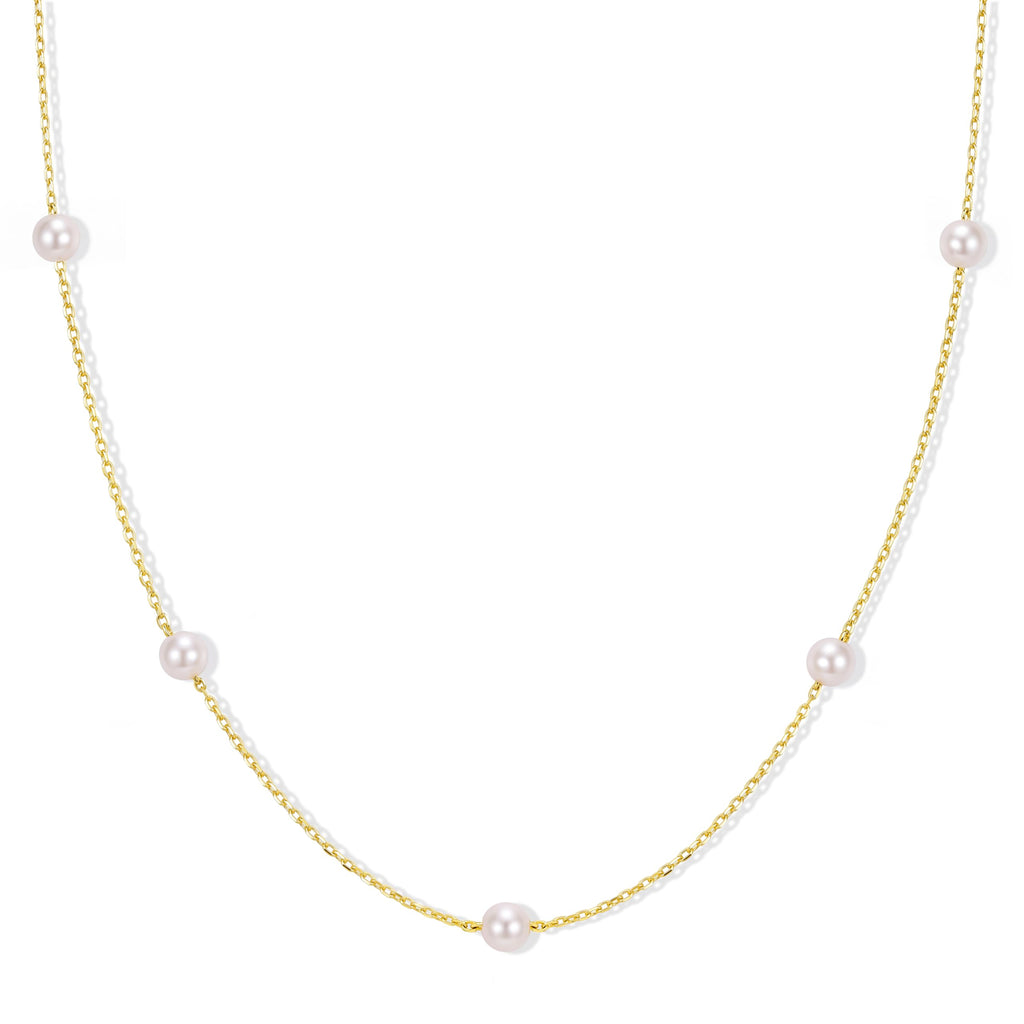 Dainty Gold Silver Necklaces for Women Non Tarnish 14K Gold Plated Cute Station Choker Diamond Clover Pearl Turquoise Beaded Cross Bow Necklace Simple Trendy Layering Chain Link Jewelry Birthday Wedding Party Gifts for Women