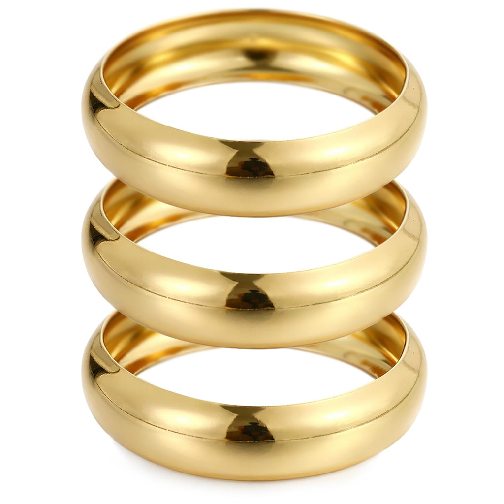 Chunky Gold Bangle Bracelets for Women, Dainty 14k Gold Plated Big Stackable Bangles Set, Trendy Cuff Bracelet Stack Fashion Jewelry Gifts