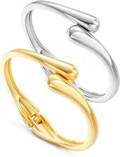 Load image into Gallery viewer, Gold &amp; Silver Cuff Bracelet — 2 Piece Chunky Bangle