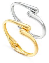 Load image into Gallery viewer, Gold Bangles Bracelet for Women Trendy, 2 Pcs Dainty Chunky Cuff Bracelet Stack Gold and Silver – view 8