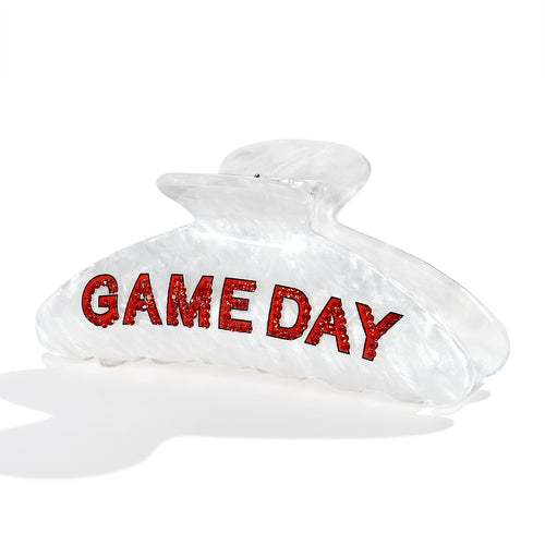 Game Day Football Hair Clips for Women Trendy Red White