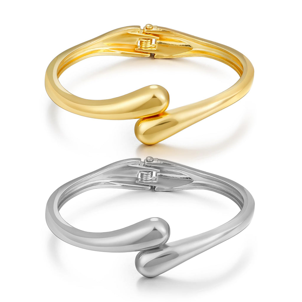 Gold & Silver Cuff Bracelet — 2 Piece Chunky Bangle