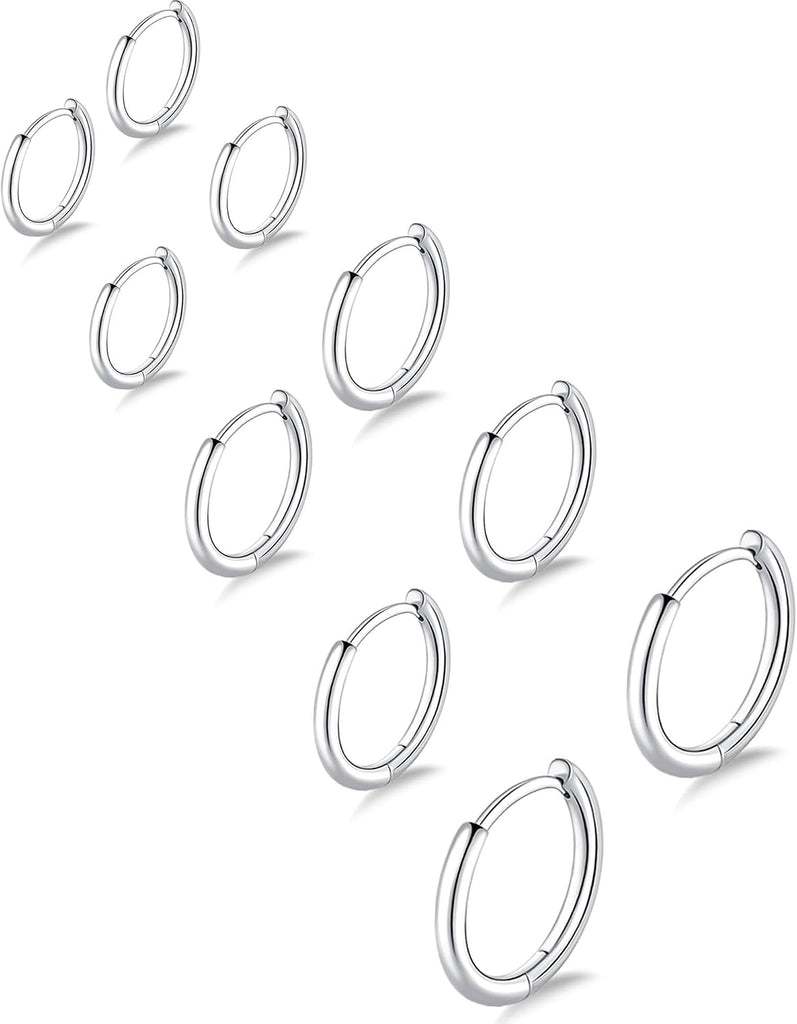316L Stainless Steel Hoop Earrings — Hypoallergenic Cartilage Set