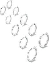 Load image into Gallery viewer, 316L Stainless Steel Hoop Earrings — Hypoallergenic Cartilage Set