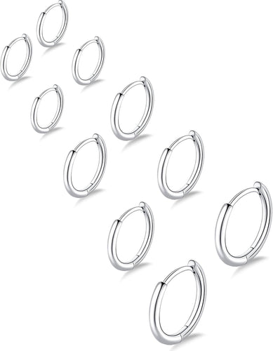 316L Stainless Steel Hoop Earrings — Hypoallergenic Cartilage Set