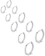Load image into Gallery viewer, 316L Stainless Steel Hoop Earrings — Hypoallergenic Cartilage Set