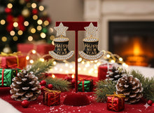 将图片加载到图库查看器，Happy New Year Rhinestone Dangle Earrings – view 4