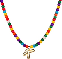 Load image into Gallery viewer, Bubble K Initial Gold Necklaces for Women Trendy