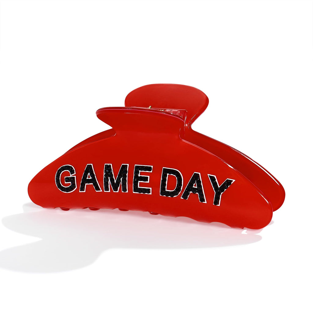Game Day Football Hair Clips for Women Trendy Red White – view 9