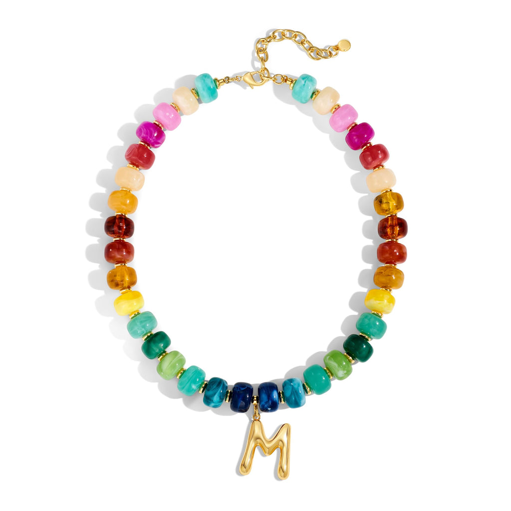 Mothers Day Gifts for Mom Daughter Gold Bubble Initial Pendant – view 12