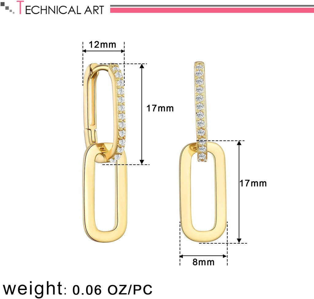 Pave Cubic Zircon Convertible Link Earrings For Women – view 6