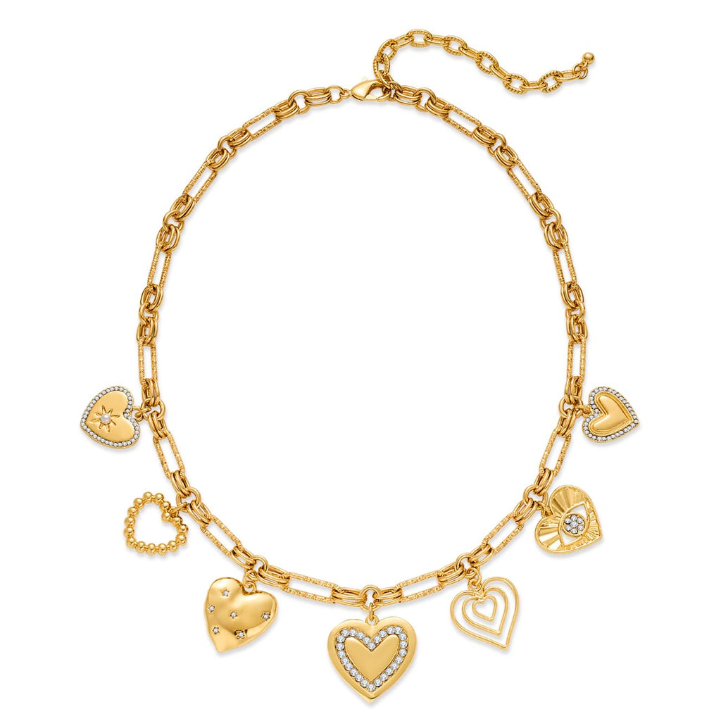 Gold Cross Charms Necklace Trendy Heart Pendant – view 9