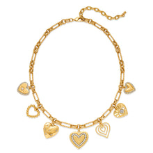 Load image into Gallery viewer, Gold Cross Charms Necklace Trendy Heart Pendant – view 9
