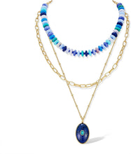Load image into Gallery viewer, Layered Beaded Necklace for Women Colorful Pendant