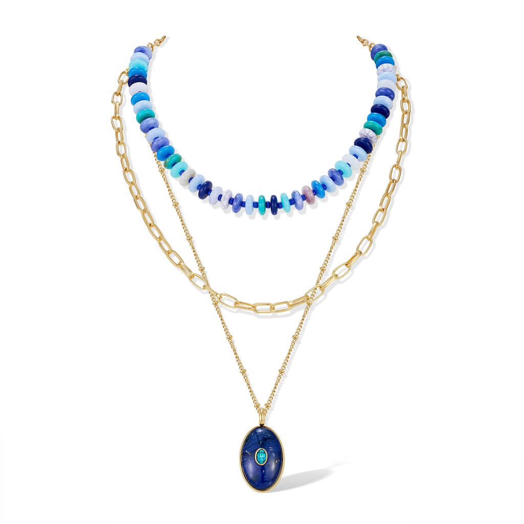 Layered Beaded Necklace for Women Colorful Pendant – view 8