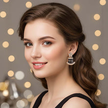 将图片加载到图库查看器，Happy New Year Rhinestone Dangle Earrings – alternate view