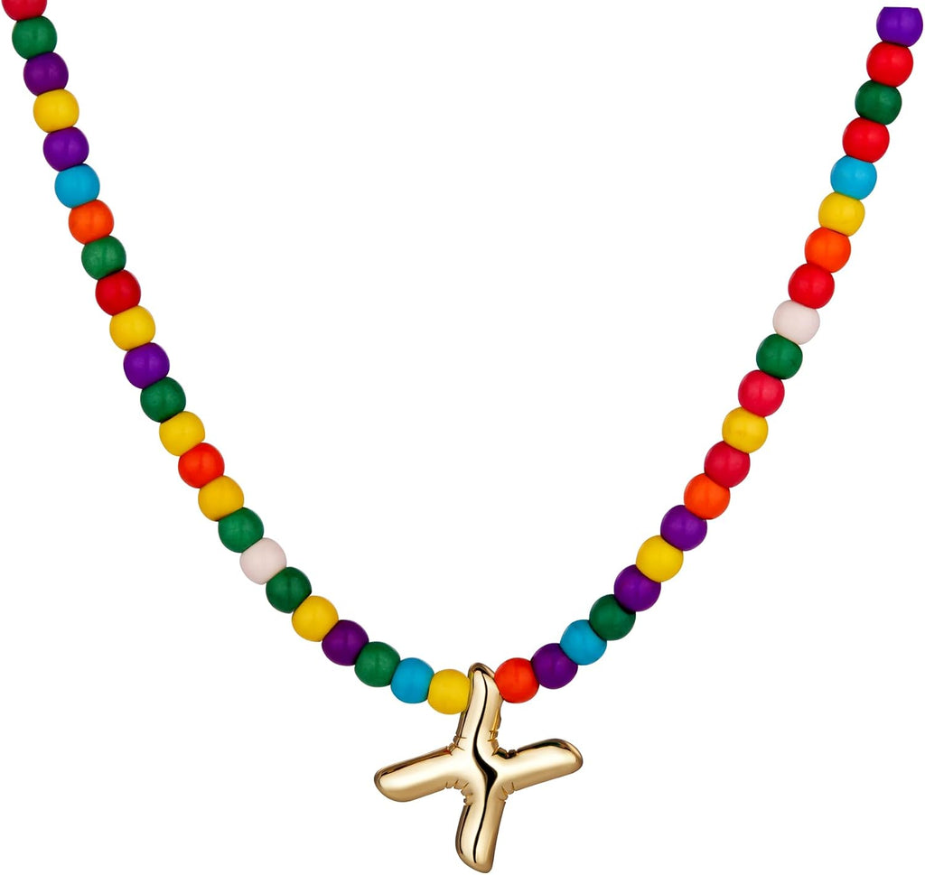 Bubble X Initial Gold Necklaces for Women Trendy