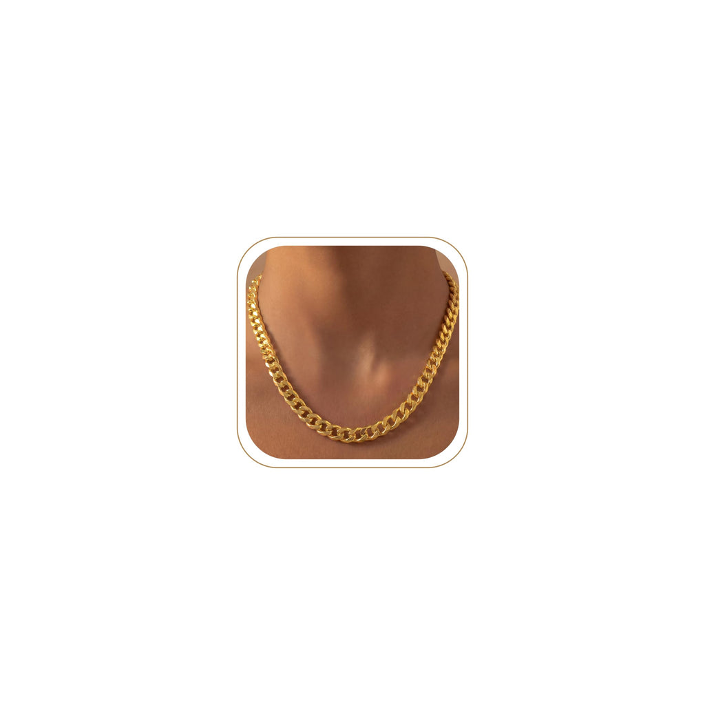 Cuban Link Chain Necklace for Women, Stainless Steel – view 19