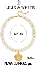 Load image into Gallery viewer, Colorful Beaded Shell Necklace Gold Seashell Pendant – view 6