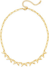将图片加载到图库查看器，Gold Bow Necklace for Women Classic Bow Charm Jewelry