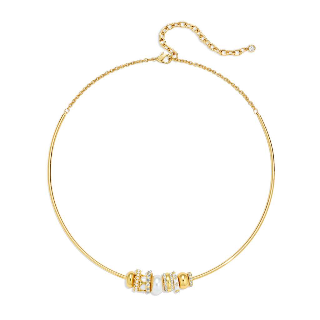 Gold Beaded Choker Necklace for Women Colorful Pendant – view 13