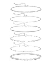 Load image into Gallery viewer, Gold Bracelets Set for Women Waterproof, Non Tarnish 14K Gold Plated Tennis Beaded Figaro Herringbone Paperclip Link Chains,