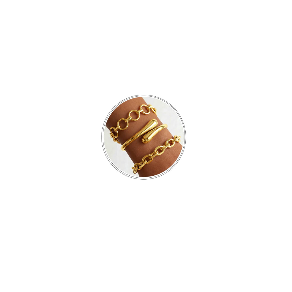 Gold Bracelets for Women, 14K Gold Plated, Waterproof