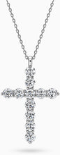 Load image into Gallery viewer, Sterling Silver Plated Diamond CZ Cross Necklace – view 5