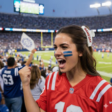 Load image into Gallery viewer, Game Day Football Hair Clips for Women Trendy Red White – view 2