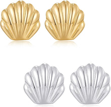 Load image into Gallery viewer, 1PC Gold And Silver Seashell Earrings