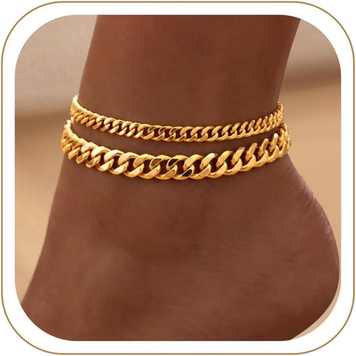 Chunky Gold Ankle Bracelets for Women