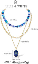 Load image into Gallery viewer, Layered Beaded Necklace for Women Colorful Pendant – view 6