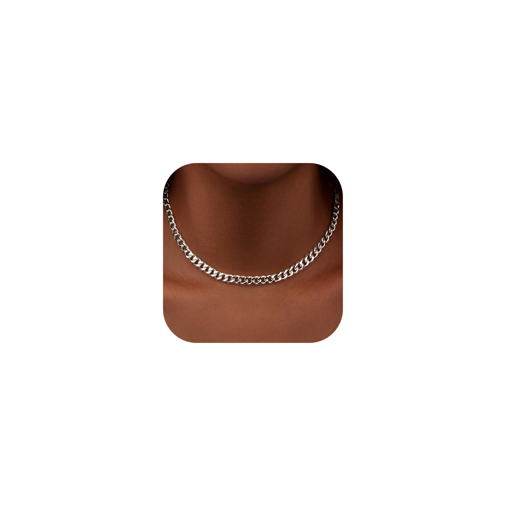Cuban Link Chain Necklace for Women, Stainless Steel, Waterproof – view 31