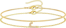 将图片加载到图库查看器，Gold Initial Bracelet — A–Z, 14K Gold Plated Box Chain
