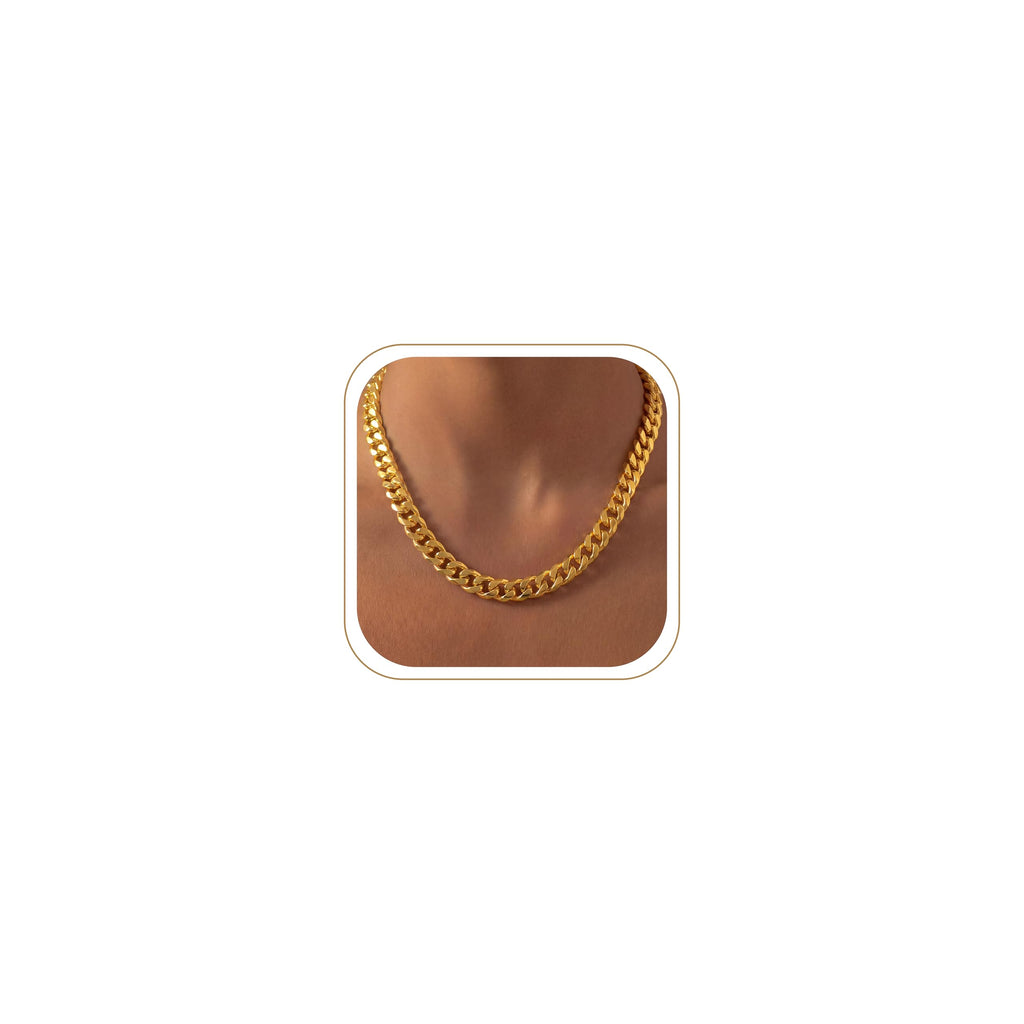 Cuban Link Chain Necklace for Women, Stainless Steel – view 22