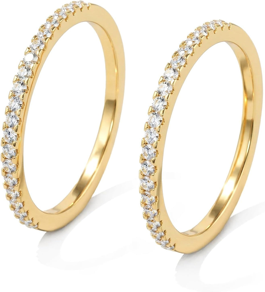 Size 6.5 Pinky Dainty Pavé Eternity Bands for Women