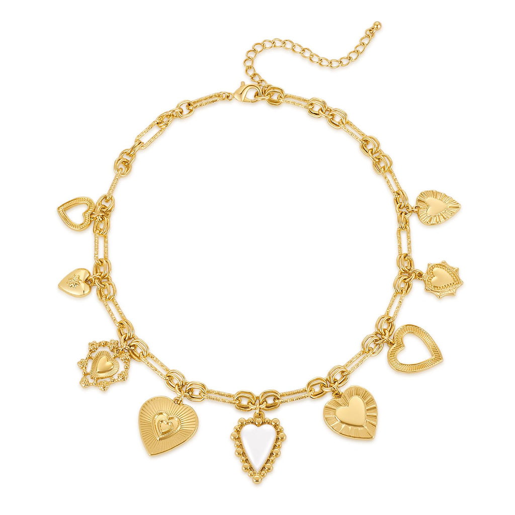 Gold Cross Charms Necklace Trendy Heart Pendant – view 13