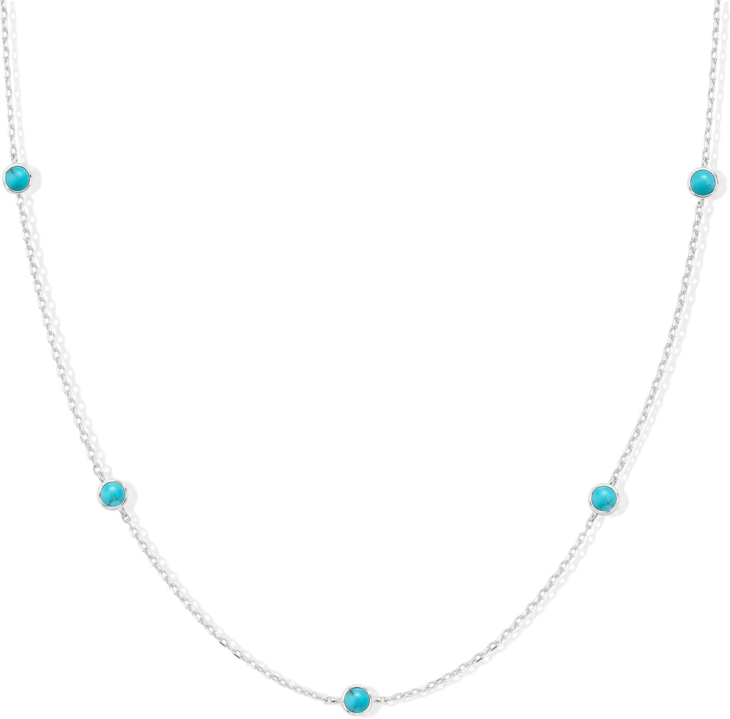 Dainty Gold Silver Necklaces for Women Non Tarnish 14K Gold Plated Cute Station Choker Diamond Clover Pearl Turquoise Beaded Cross Bow Necklace Simple Trendy Layering Chain Link Jewelry Birthday Wedding Party Gifts for Women