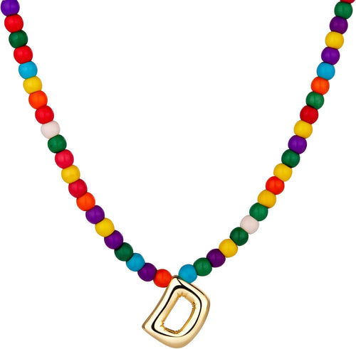 Bubble D Initial Gold Necklaces for Women Trendy